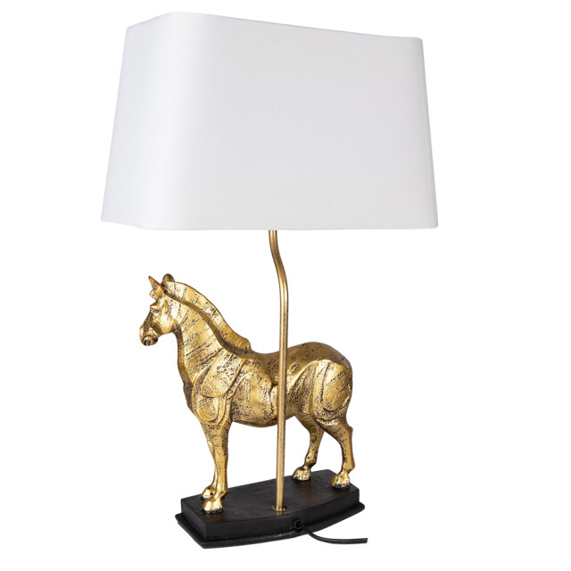 Clayre & Eef Tafellamp paard 35x18x55 cm wit kunststof bureaulamp 2185021 large