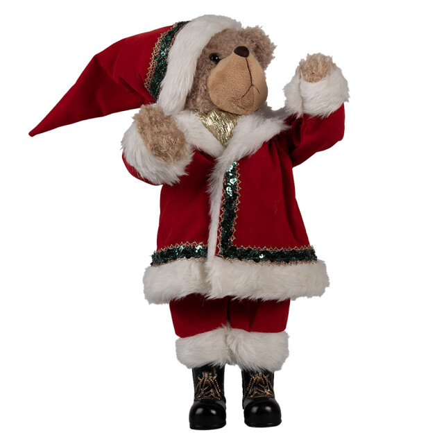 Clayre & Eef Kerstdecoratie beeld beer 51 cm kunststof kerstman 2943014 large