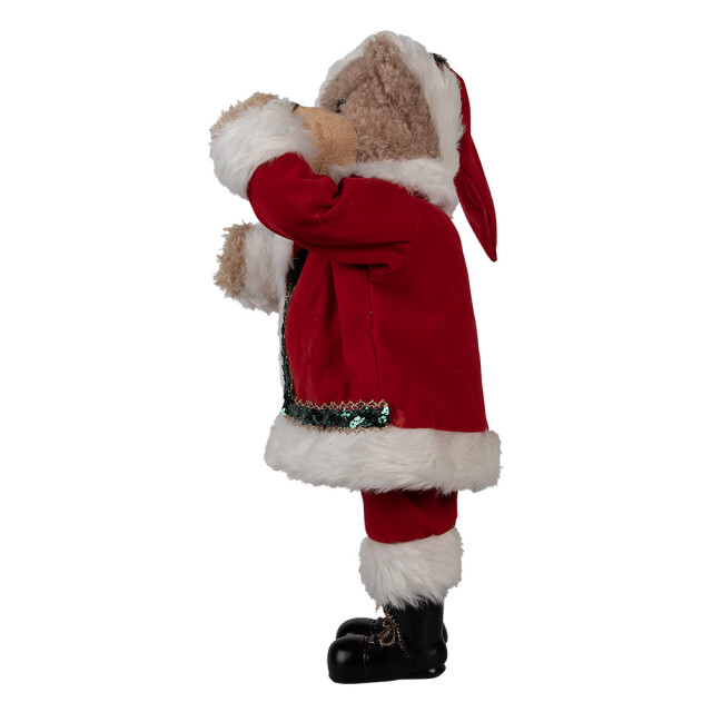 Clayre & Eef Kerstdecoratie beeld beer 51 cm kunststof kerstman 2943014 large