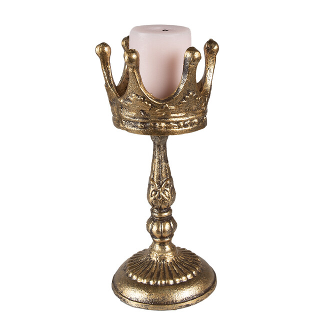 Clayre & Eef Kandelaar kroon 29 cm ijzer kaarsenstandaard 2392748 large