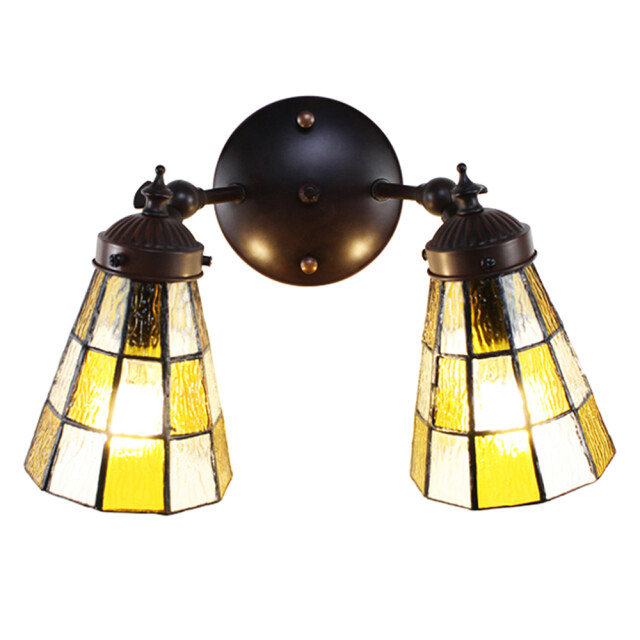 LumiLamp Wandlamp tiffany 30x23x23 cm glas metaal rond muurlamp 1985713 large