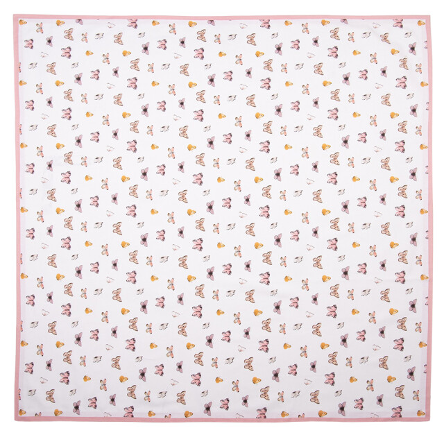 Clayre & Eef Tafelkleed 150x250 cm roze katoen rechthoek vlinders 2336284 large
