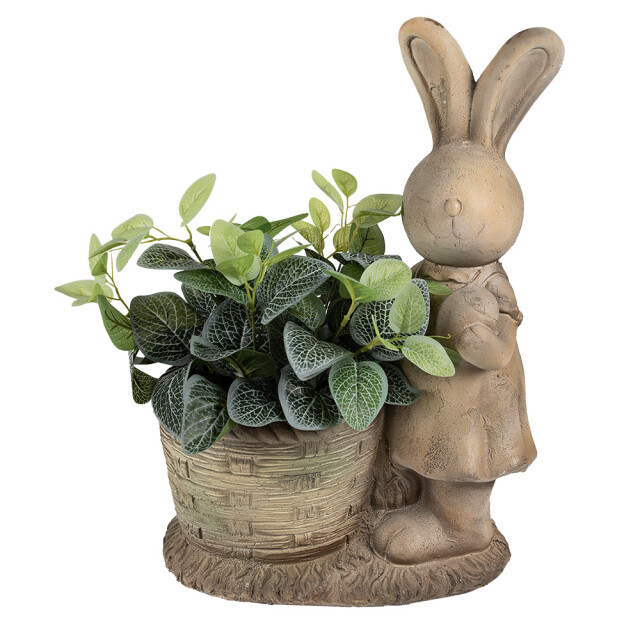 Clayre & Eef Bloempot konijn 49 cm beige keramisch materiaal decoratie 2842001 large