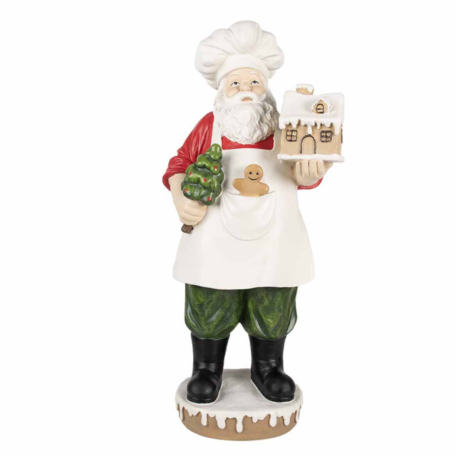 Clayre & Eef Beeld kerstman 59 cm rood kunststof kerstdecoratie 2934145 large