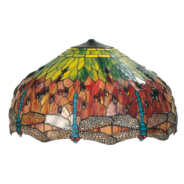 LumiLamp Lampenkap tiffany Ø 51x29 cm groen glas libelle glazen lampenkap 1088683 large