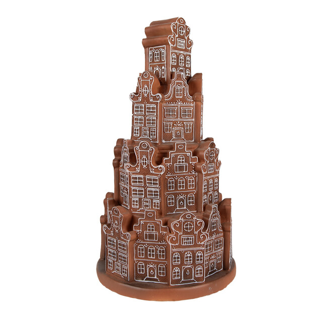 Clayre & Eef Gingerbread house met led Ø 18x33 cm kunststof kerstdecoratie 2927786 large
