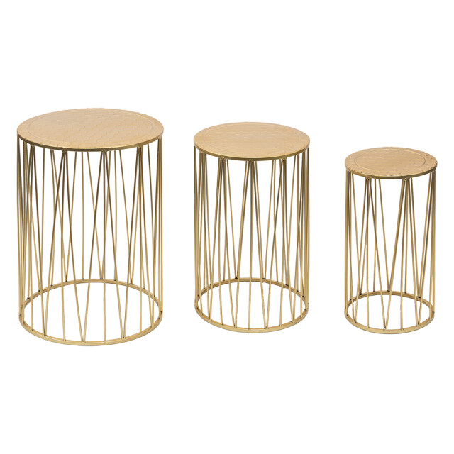 Clayre & Eef Plantentafel set van 3 Ø 38 Ø 31 Ø 24 cm metaal 2025633 large
