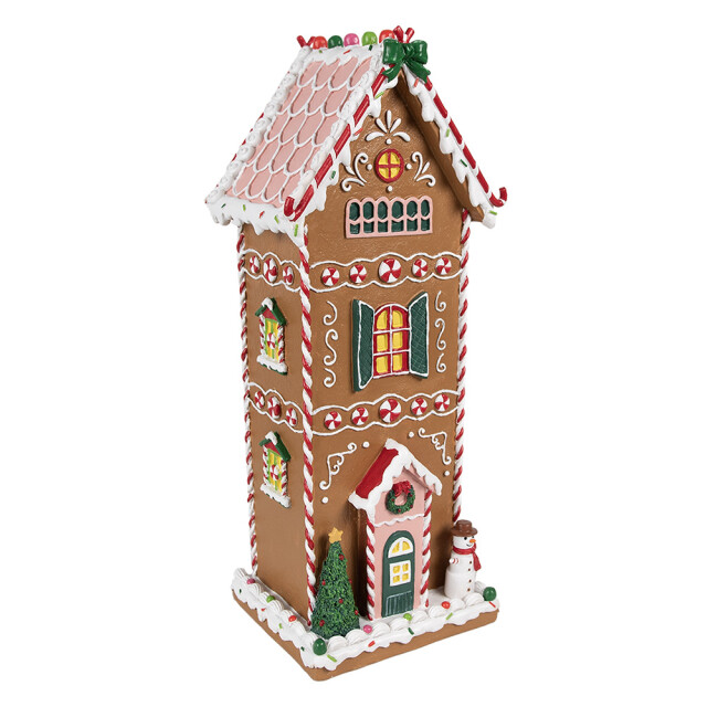 Clayre & Eef Gingerbread house 17x14x40 cm kunststof peperkoekhuisje 2959319 large