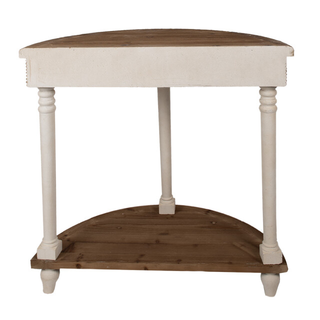 Clayre & Eef Sidetable 83x40x87 cm bruin hout halfrond wandtafel 2649061 large