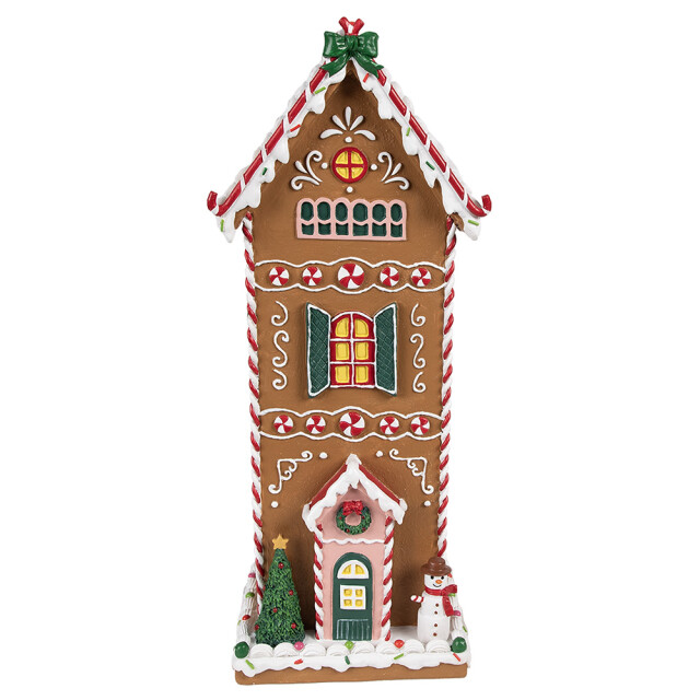 Clayre & Eef Gingerbread house 17x14x40 cm kunststof peperkoekhuisje 2959319 large