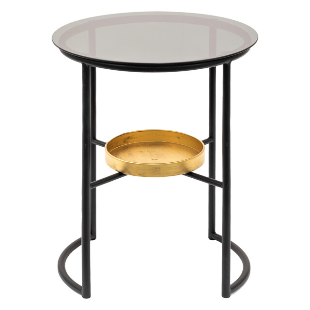 Clayre & Eef Bijzettafel Ø 43x55 cm ijzer glas 1975433 large