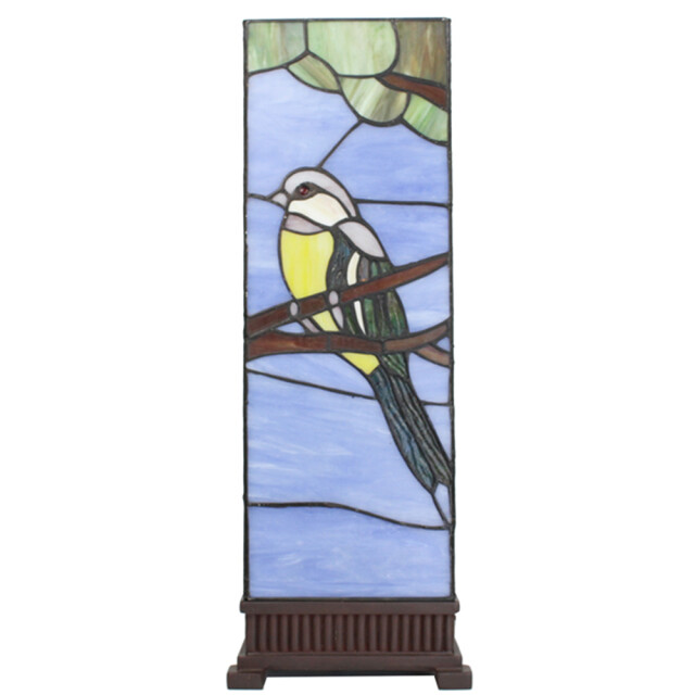 LumiLamp Tiffany tafellamp 18x18x48 cm glas kunststof vogel tiffany 2201451 large