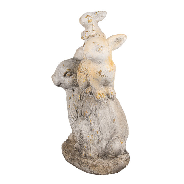 Clayre & Eef Decoratie beeld konijn 43 cm beige keramisch materiaal 2842003 large