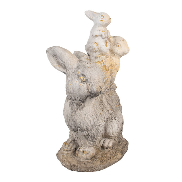 Clayre & Eef Decoratie beeld konijn 43 cm beige keramisch materiaal 2842003 large
