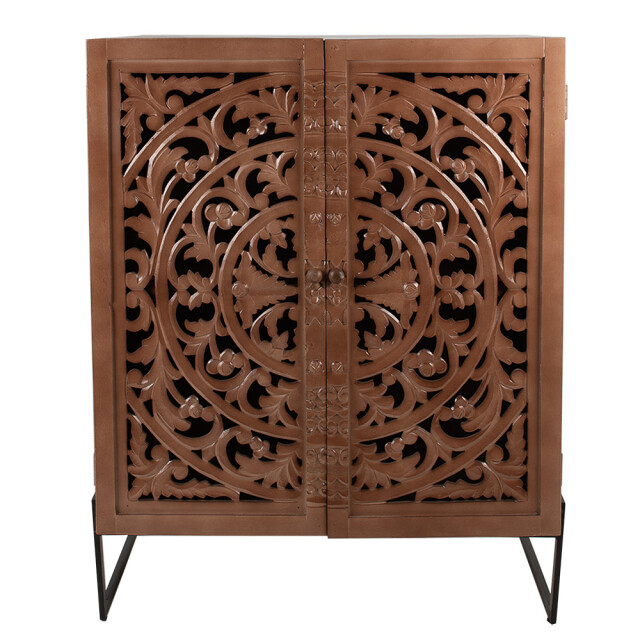 Clayre & Eef Wandkast 90x45x115 cm hout rechthoek bloemen opbergkast 2387996 large