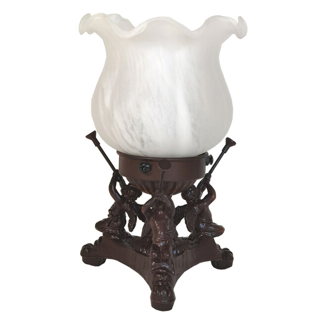 LumiLamp Tafellamp bloem Ø 12x20 cm kunststof glas bureaulamp 1536936 large