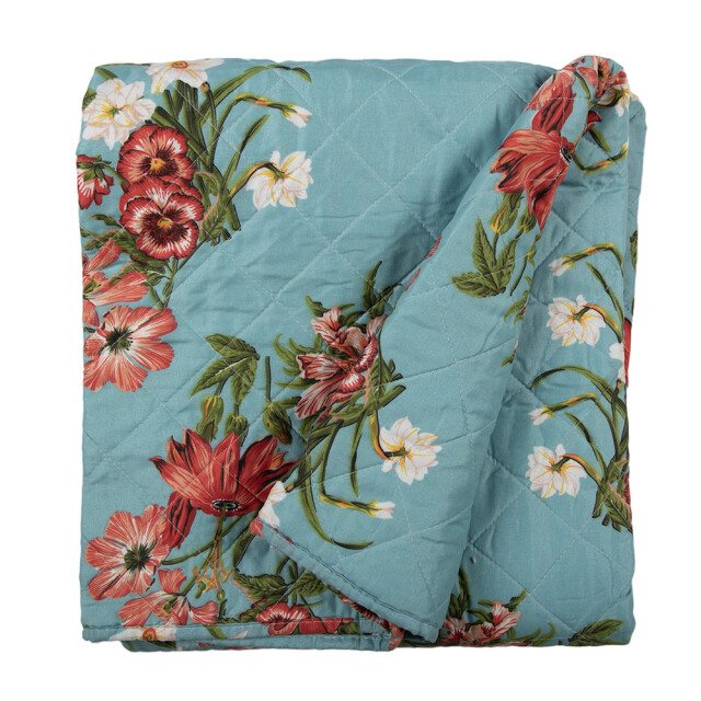 Clayre & Eef Bedsprei 240x260 cm roze katoen polyester rechthoek bloemen 2675743 large