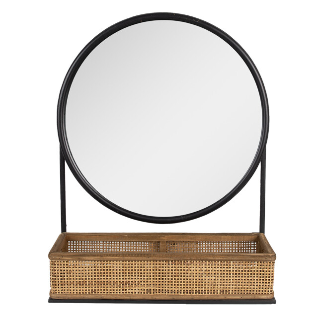 Clayre & Eef Spiegel 51 cm zwart ijzer glas grote spiegel 2449772 large