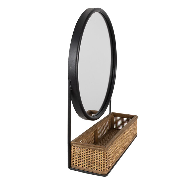 Clayre & Eef Spiegel 51 cm zwart ijzer glas grote spiegel 2449772 large