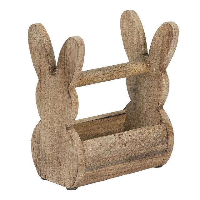 Clayre & Eef Houten kistje konijn 16x12x25 cm hout opbergkistje 1948952 large