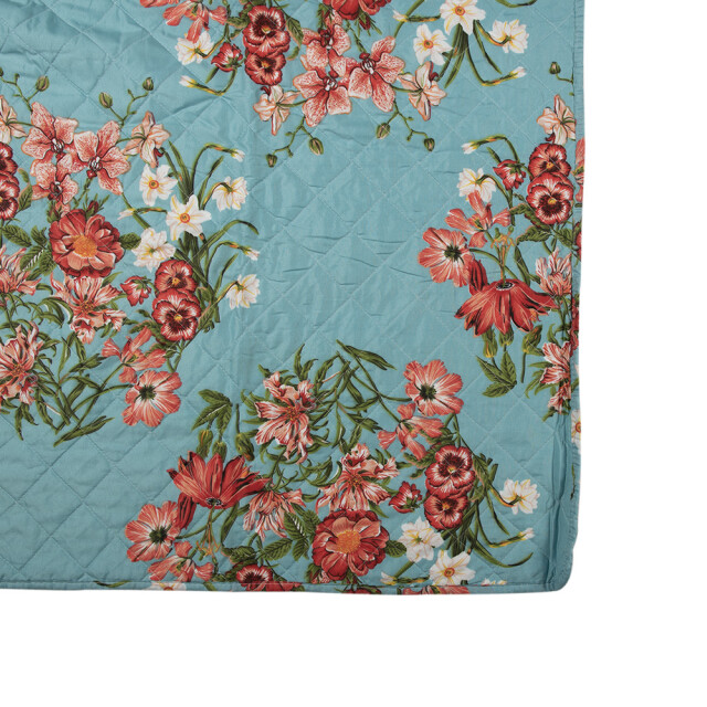 Clayre & Eef Bedsprei 240x260 cm roze katoen polyester rechthoek bloemen 2675743 large