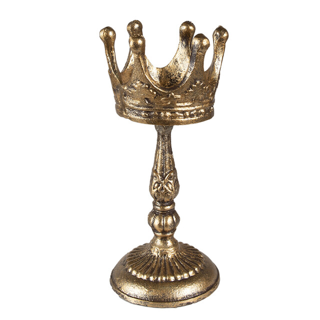 Clayre & Eef Kandelaar kroon 29 cm ijzer kaarsenstandaard 2392748 large