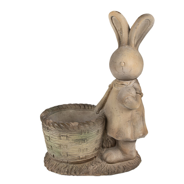 Clayre & Eef Bloempot konijn 49 cm beige keramisch materiaal decoratie 2842001 large