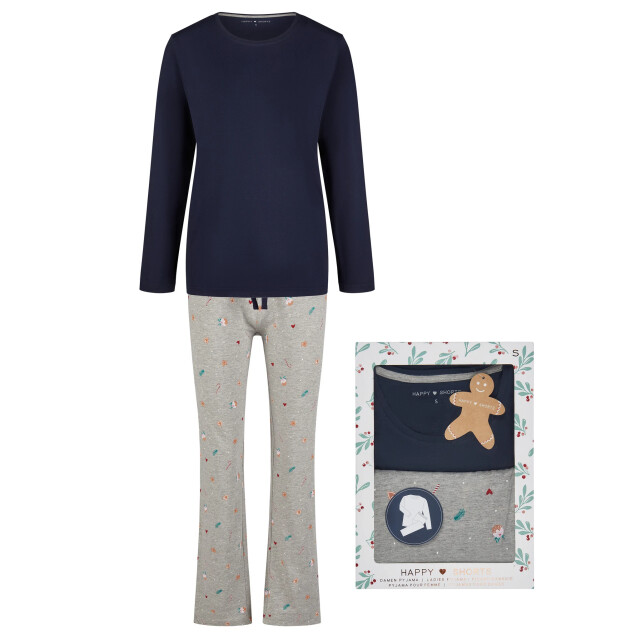 Happy Shorts Dames kerst pyjama set shirt + broek giftbox bakkerij HS-1054 large