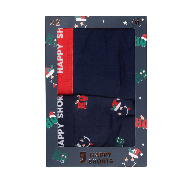 Happy Shorts Kinder boxershorts jongens kerst print 2-pack hohoho HS-K-1075 large