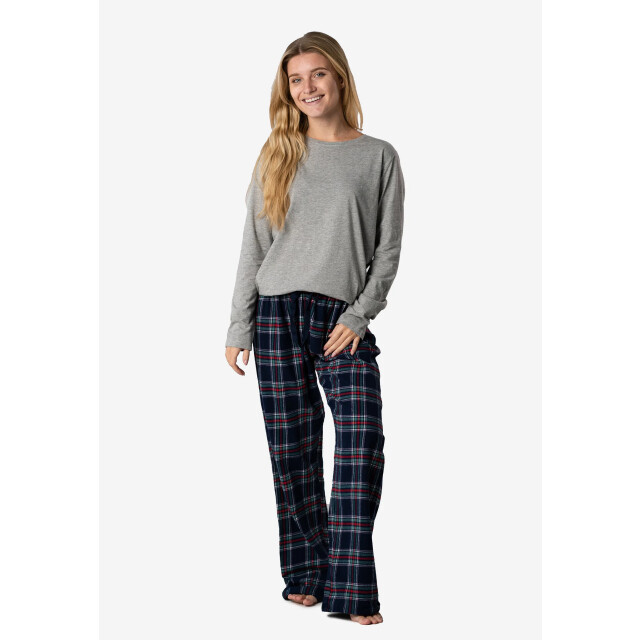 Happy Shorts Dames kerst pyjama set shirt + broek giftbox flanel geruit HS-1053 large