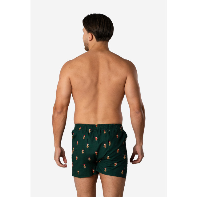 Happy Shorts Heren wijde boxershorts kerst print gingerbread men green HS-1071 large