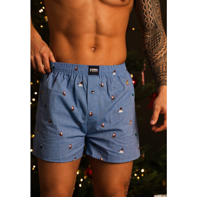 Happy Shorts Wijde kerst boxershort heren skiing santa HS-377 large