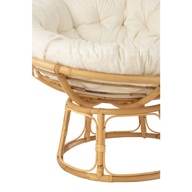 J-Line fauteuil celine + kussen rotan naturel 115x115x37cm 3001182 large