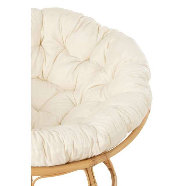 J-Line fauteuil celine + kussen rotan naturel 115x115x37cm 3001182 large