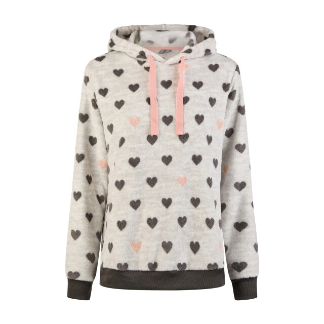 By Louise Dames huispak loungewear fleece incl capuchon hartjes BL-422-02 large