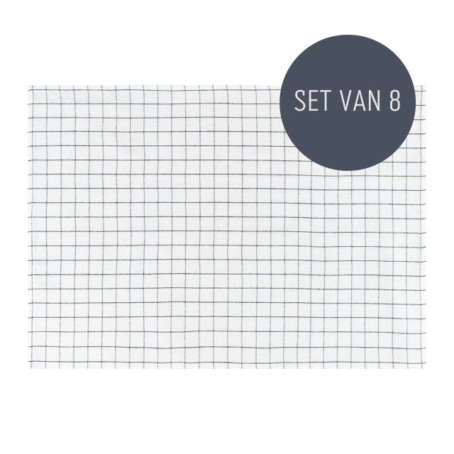 Krumble Theedoek met ruitpatroon klein - set van 8 3016912 large
