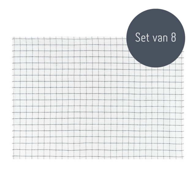 Krumble Theedoek met ruitpatroon groot - set van 8 3016914 large