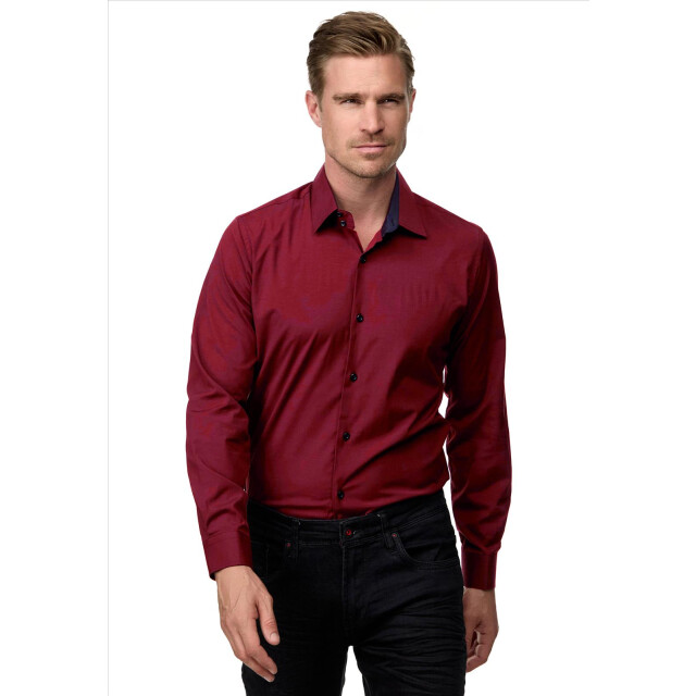 Rusty Neal Heren overhemd bordeaux rood - r-44 170024010-R-44 large
