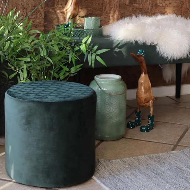 Artichok Jip velvet poef donker Ø 34 cm 2027287 large