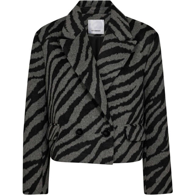 Co'Couture Zuricc zebra crop jacket dark grey 30261-140 large