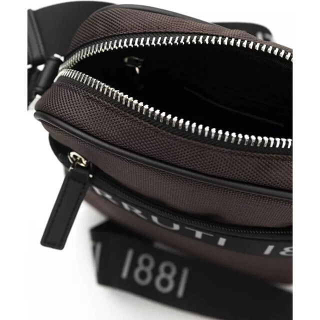 Cerruti 1881 Nylon schoudertas voor mannen Cerruti 1881 Bruine Nylon Schoudertas voor Mannen large