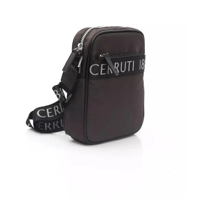 Cerruti 1881 Nylon schoudertas voor mannen Cerruti 1881 Bruine Nylon Schoudertas voor Mannen large