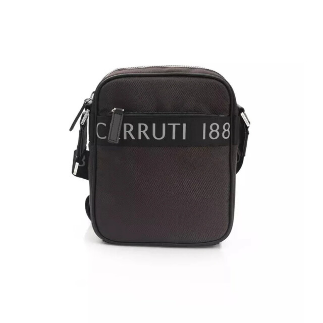 Cerruti 1881 Nylon schoudertas voor mannen Cerruti 1881 Bruine Nylon Schoudertas voor Mannen large