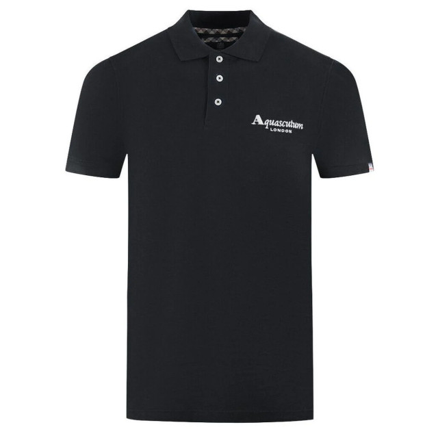 Aquascutum Elegante katoenen polo met contrasterend logo Aquascutum Elegante Katoenen Polo met Contrasterend Logo large