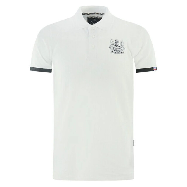 Aquascutum Elegante katoenen polo met handtekening details Aquascutum Elegante Katoenen Polo met Handtekening Details large