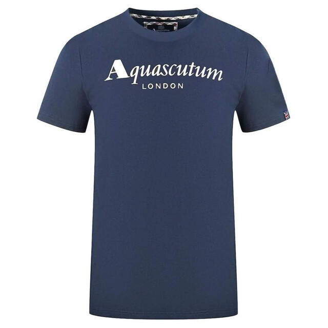 Aquascutum Elegante katoenen t-shirt met iconische vlag detail Aquascutum Elegante Katoenen T-shirt met Iconische Vlag Detail large