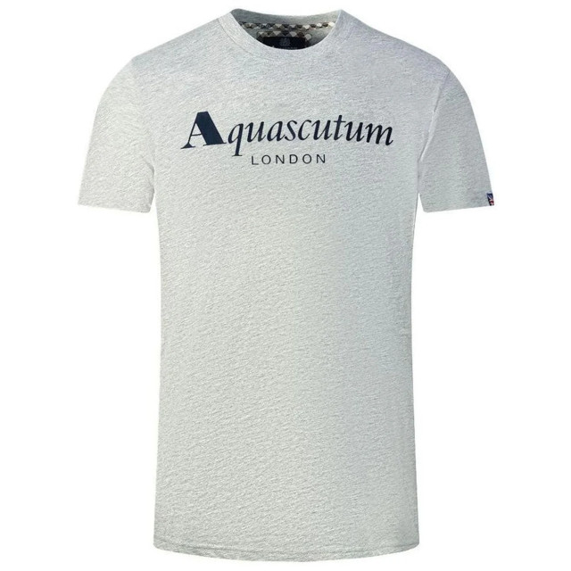 Aquascutum Stijlvolle t-shirt met union jack mouwdetails Aquascutum Stijlvolle Grijze T-shirt met Union Jack Mouwdetails large