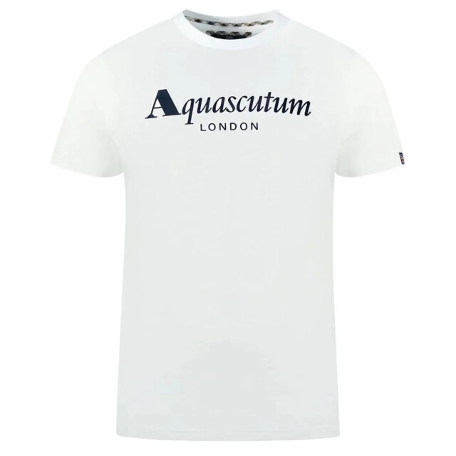 Aquascutum Te katoenen t-shirt voor mannen Aquascutum Witte Katoenen T-shirt voor Mannen large