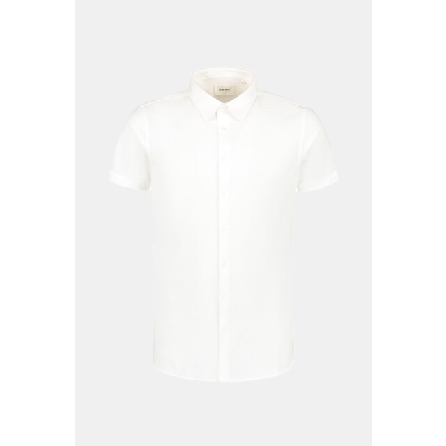 Purewhite Pique shortsleeve button up shirt 121.00.0017 large