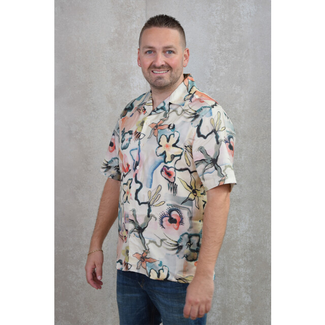 Fred Perry Floral revere collar shirt 123.01.0001 large